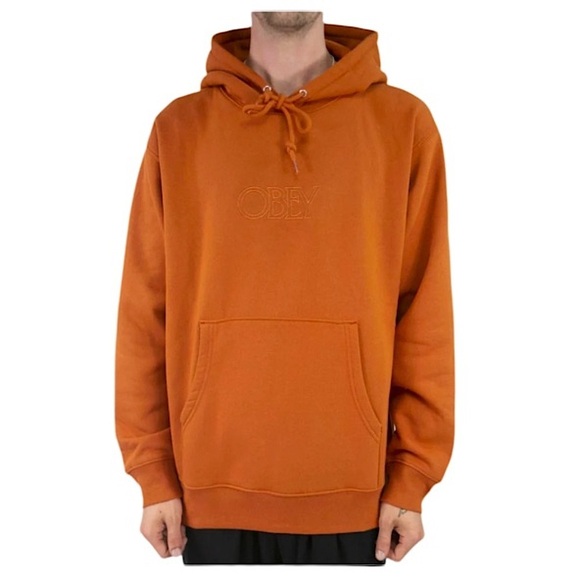 Obey Other - OBEY Men's Hoodie Sweatshirt with Drawstring Hood, Regal Ginger Size M